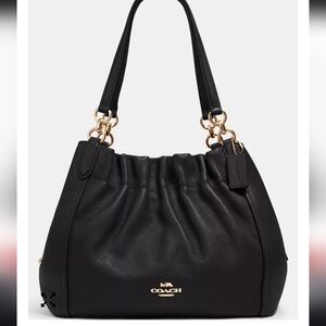 Coach Maya Leather Shoulder Bag, Perfect Slouchy Bag / Clutch With Gold Hardware